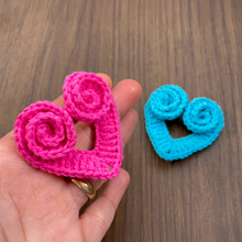Crochet Spiral Heart Pattern PDF, Unique Swirl Heart Applique Tutorial