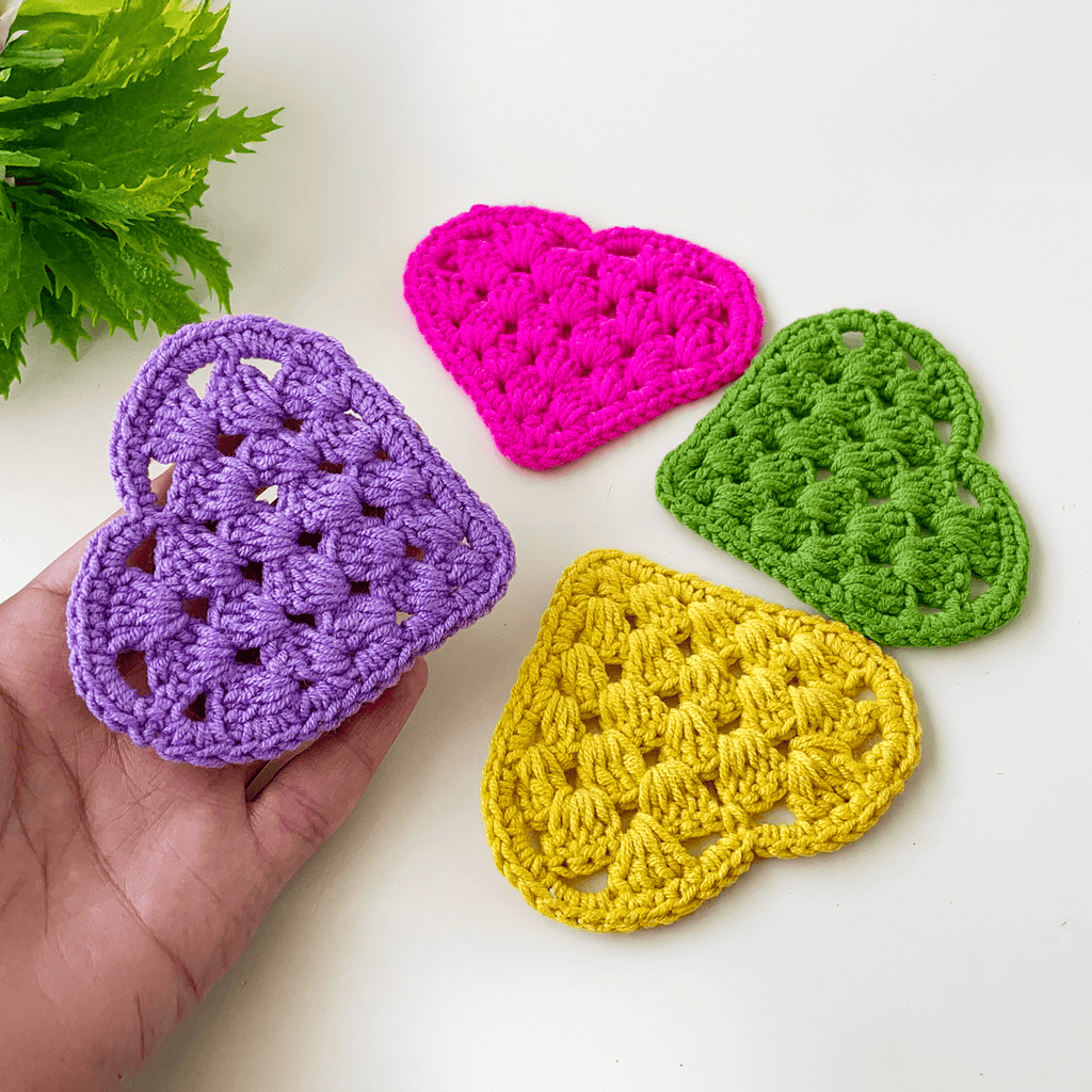 Crochet Granny Heart Pattern PDF, Easy Crochet Heart Motif Tutorial - Hand Trendy