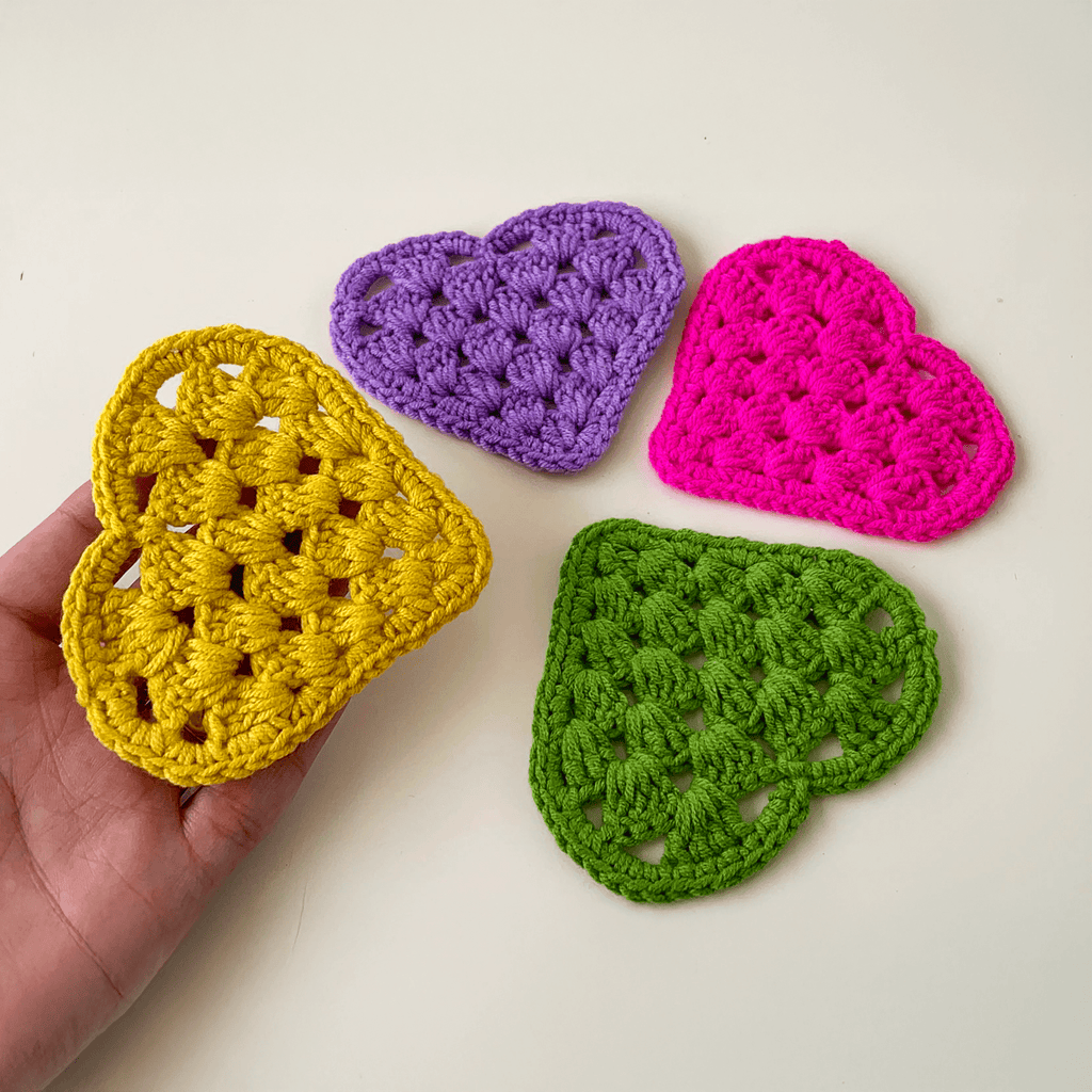 Crochet Granny Heart Pattern PDF, Easy Crochet Heart Motif Tutorial - Hand Trendy