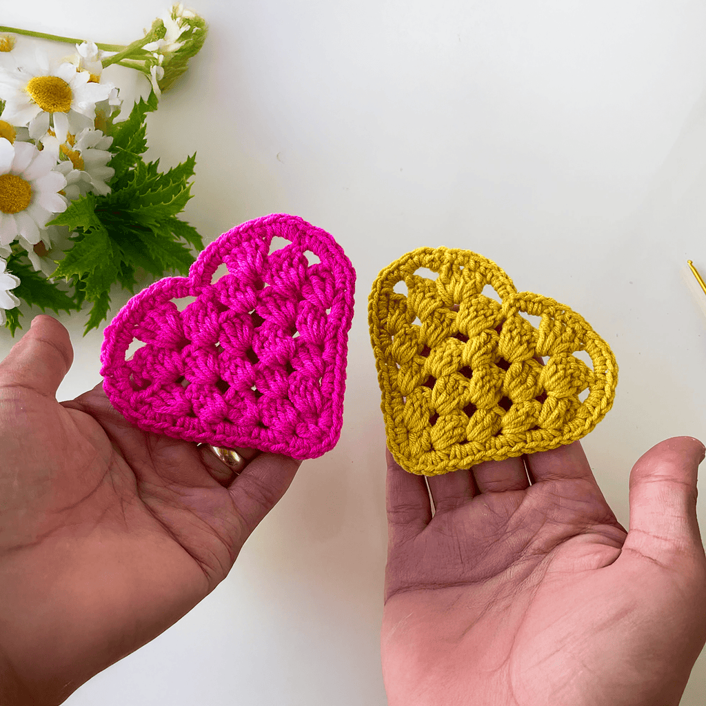 Crochet Granny Heart Pattern PDF, Easy Crochet Heart Motif Tutorial - Hand Trendy