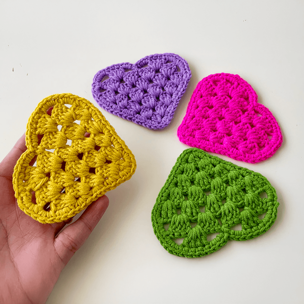 Crochet Granny Heart Pattern PDF, Easy Crochet Heart Motif Tutorial - Hand Trendy