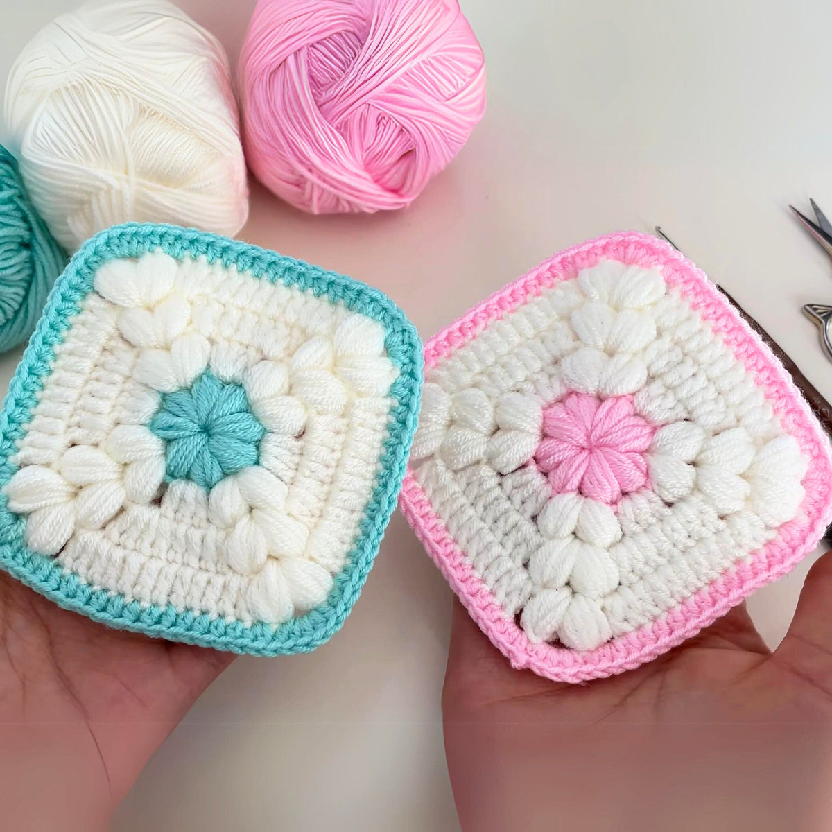 Granny Square Puff Stitch Crochet Pattern - Easy Puff Stitch Pattern - Hand Trendy