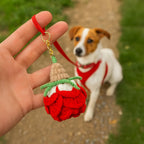 3D Crochet Rose Keychain Pattern PDF - Handmade Floral Bag Charm - Hand Trendy