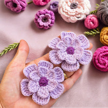 3D Flower Crochet Brooch Pattern  - Easy Crochet Flower Motif Pattern For Baby Blanket - Hand Trendy