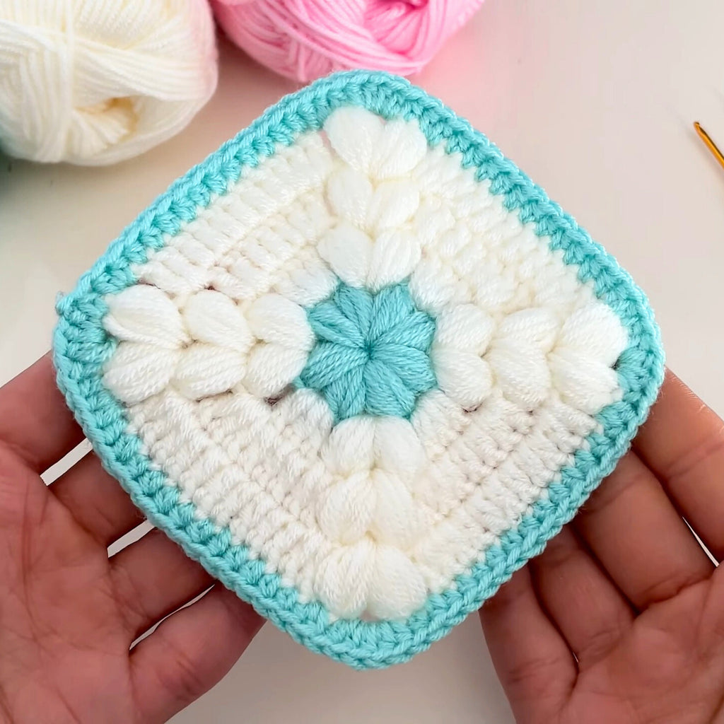 Granny Square Puff Stitch Crochet Pattern - Easy Puff Stitch Pattern - Hand Trendy