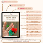 Mini Crochet Christmas Bells PDF Pattern - Handmade Small Bell Decorations - Hand Trendy