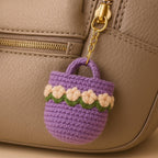 Floral Bag Keychain Crochet PDF Pattern - Mini Flower Purse Keyring Tutorial - Hand Trendy