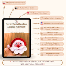 Crochet Santa Claus Face Applique - Crochet Xmas Tree Decor - Beginner-Friendly Crochet Santa Claus Pattern - Hand Trendy