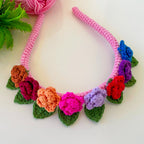 Colourful Crochet Rose Headband PDF Pattern - Crochet Hair Bow Clip For Kids - Hand Trendy