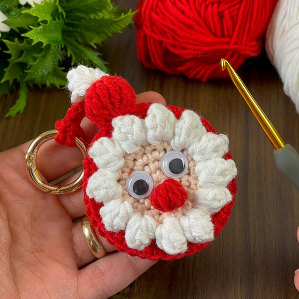 Crochet Santa Claus Keychain and Ornament PDF Pattern, DIY Christmas Decoration, Handmade Festive Keyring - Hand Trendy
