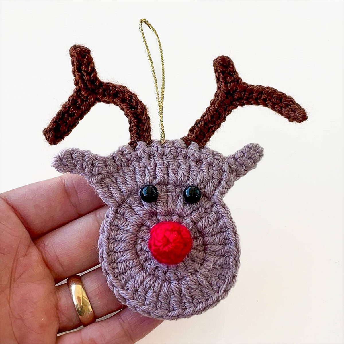 Reindeer Crochet Ornament Pattern PDF - Handmade Holiday Ornament PDF Tutorial for Beginners - Hand Trendy