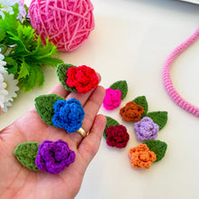 Colourful Crochet Rose Headband Design - Crochet Hair Bow Clip For Kids - Hand Trendy
