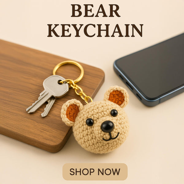 Mini Amigurumi Teddy Bear Keychain Pattern | Small Crochet Teddy Bear PDF - Hand Trendy