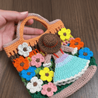 Crochet Flower Girl Bag Pattern PDF – Handmade Crochet Tote Tutorial – Floral Crochet Purse - Hand Trendy