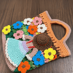 Crochet Flower Girl Bag Pattern PDF – Handmade Crochet Tote Tutorial – Floral Crochet Purse - Hand Trendy