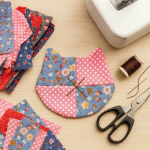 Cat Coaster Sewing Pattern – DIY Fabric Mug Rug Template, Handmade Patchwork Coaster PDF for Beginners