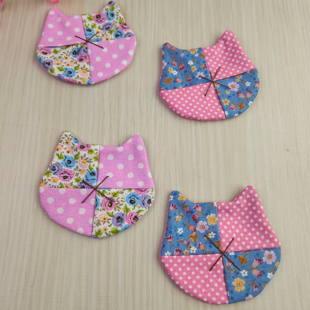 Cat Coaster Sewing Pattern – DIY Fabric Mug Rug Template, Handmade Patchwork Coaster PDF for Beginners - Hand Trendy