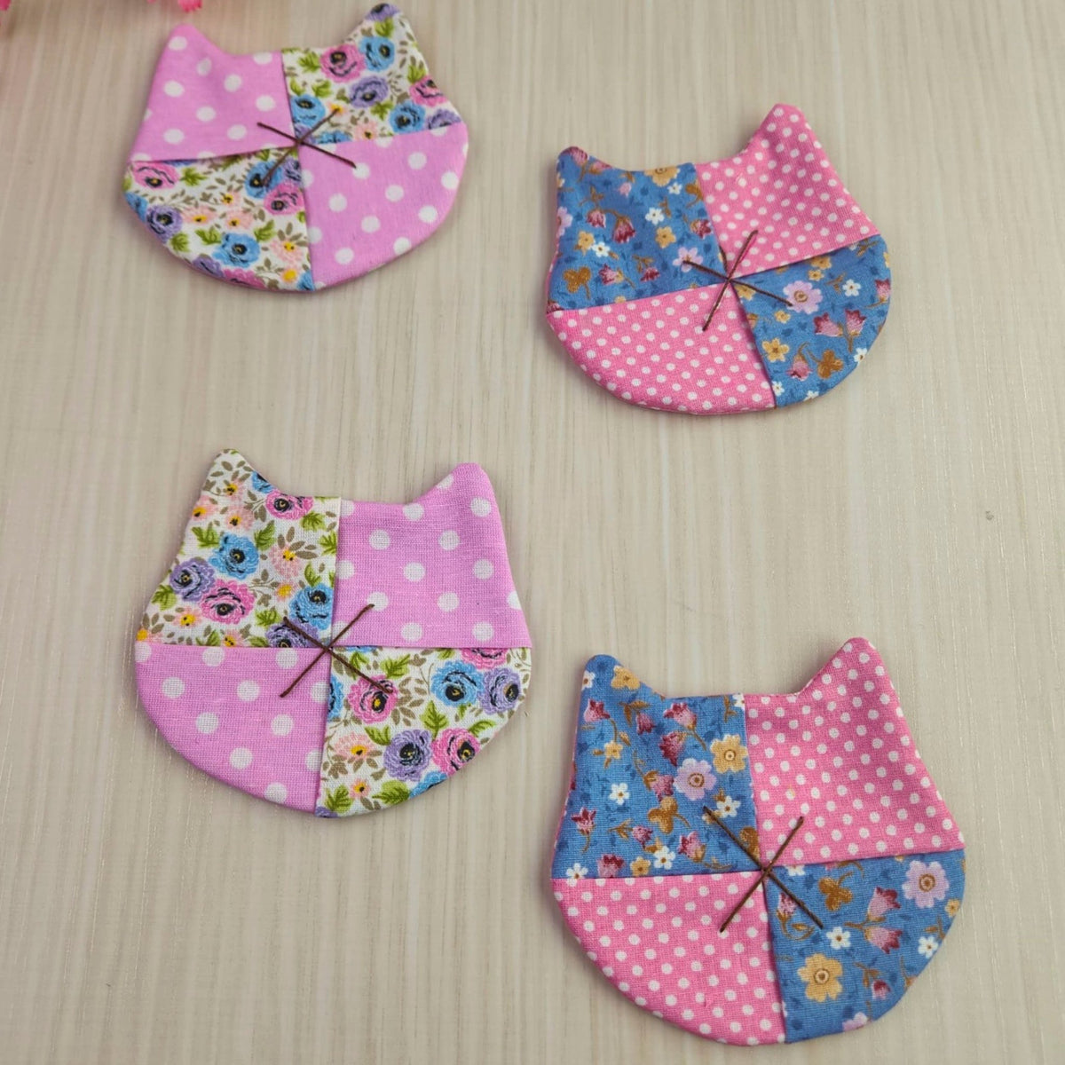 Cat Coaster Sewing Pattern – DIY Fabric Mug Rug Template, Handmade Patchwork Coaster PDF for Beginners - Hand Trendy