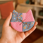 Cat Coaster Sewing Pattern – DIY Fabric Mug Rug Template, Handmade Patchwork Coaster PDF for Beginners - Hand Trendy