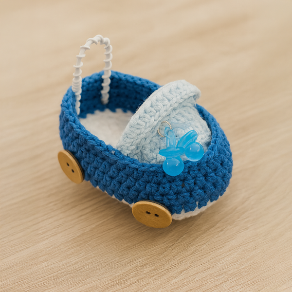 Crochet Baby Carriage Pattern PDF, Baby Shower Favor Tutorial