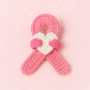 Crochet Awareness Ribbon Pattern PDF, Pink Ribbon with Heart, Breast Cancer Support DIY