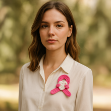 Crochet Awareness Ribbon Pattern PDF, Pink Ribbon with Heart, Breast Cancer Support DIY