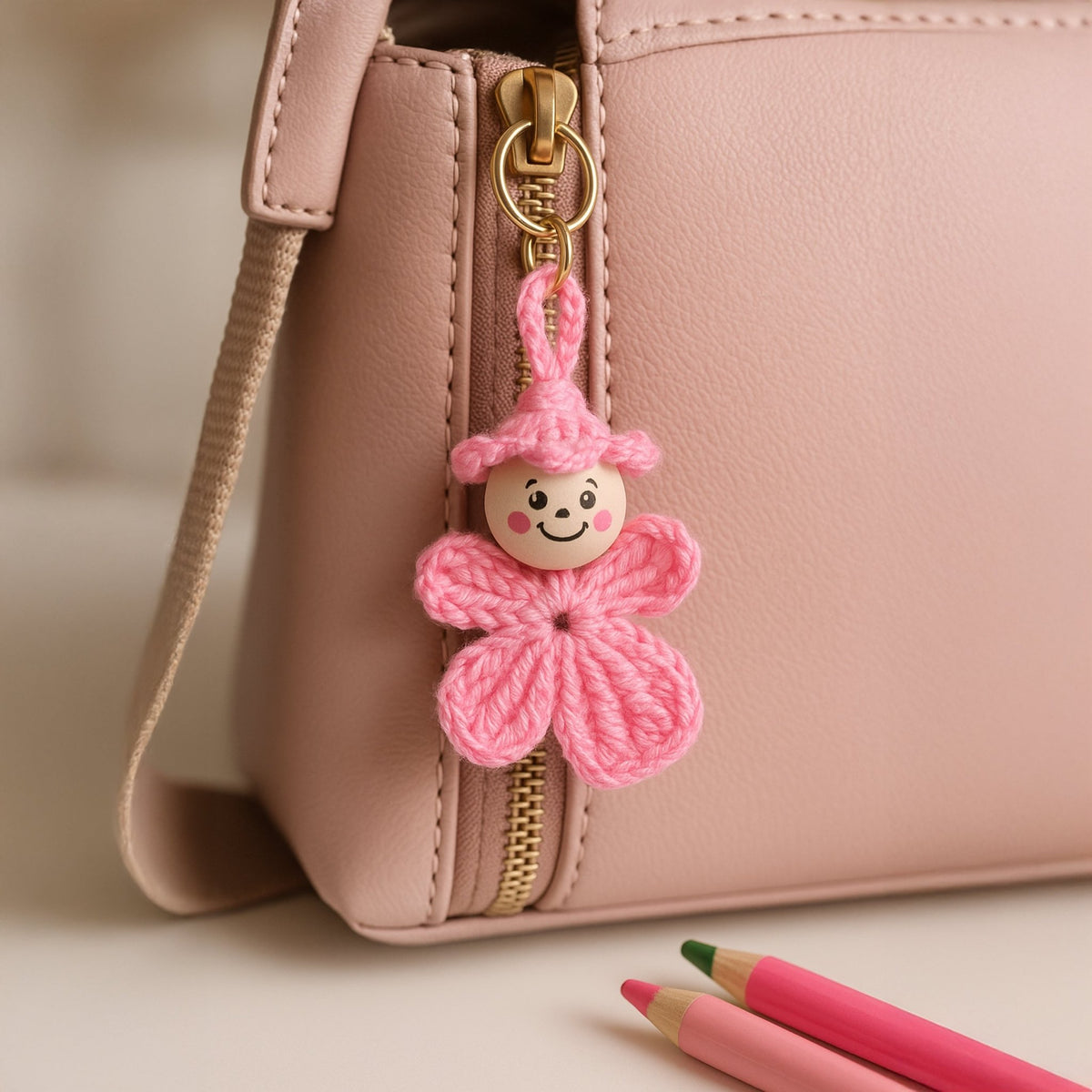 Cute Pink Crochet Angel Keychain Pattern PDF, Amigurumi Angel Ornament DIY Tutorial - Hand Trendy
