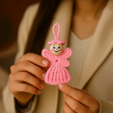 Cute Pink Crochet Angel Keychain Pattern PDF, Amigurumi Angel Ornament DIY Tutorial