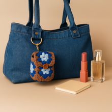Granny Square Style Crochet Keychain Pouch – Beginner Friendly Small Crochet Bag PDF Gift