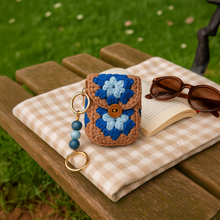 Granny Square Style Crochet Keychain Pouch – Beginner Friendly Small Crochet Bag PDF Gift