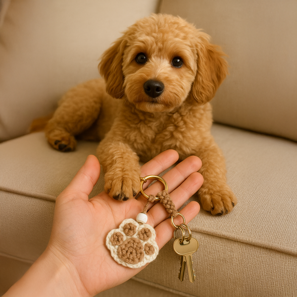 Crochet Paw Keychain Pattern PDF, DIY Pet Lover Gift Tutorial, Easy Crochet Paw Applique