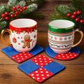 Sewing Coaster Set Pattern for Christmas - DIY Fabric Patchwork Mug Rugs in Christmas - Hand Trendy