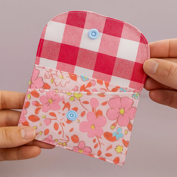 Handmade Wallet Sewing Pattern, Digital Download DIY Fabric Card Holder