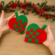 PDF Christmas Heart Ornament Pattern, DIY Woven Felt Scandinavian Basket Heart Template