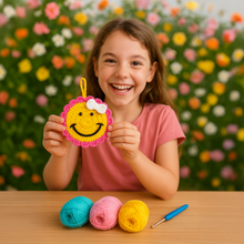 Crochet Smiley Face Ornament Pattern PDF, Cute Happy Face Wall Hanging