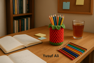 Crochet Pencil Case & Hook Holder Pattern PDF, 3D Floral Storage Pouch, Handmade Organizer DIY