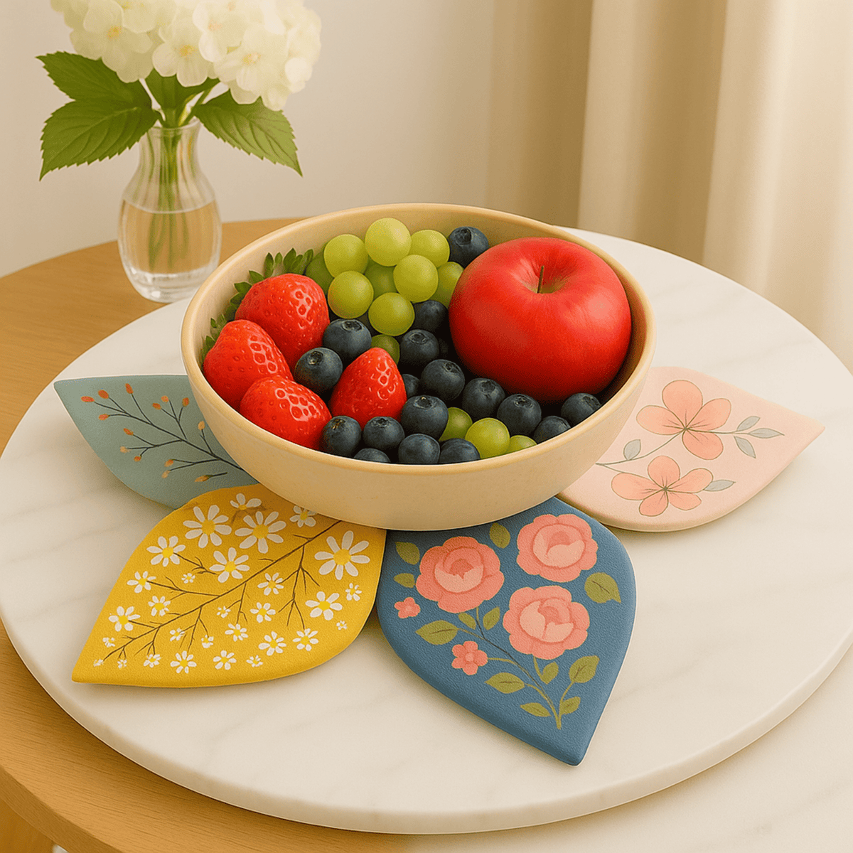 Leaf Coaster Sewing Pattern PDF, DIY Floral Mug Rug Pattern, Handmade Fabric Leaf Placemat - Hand Trendy
