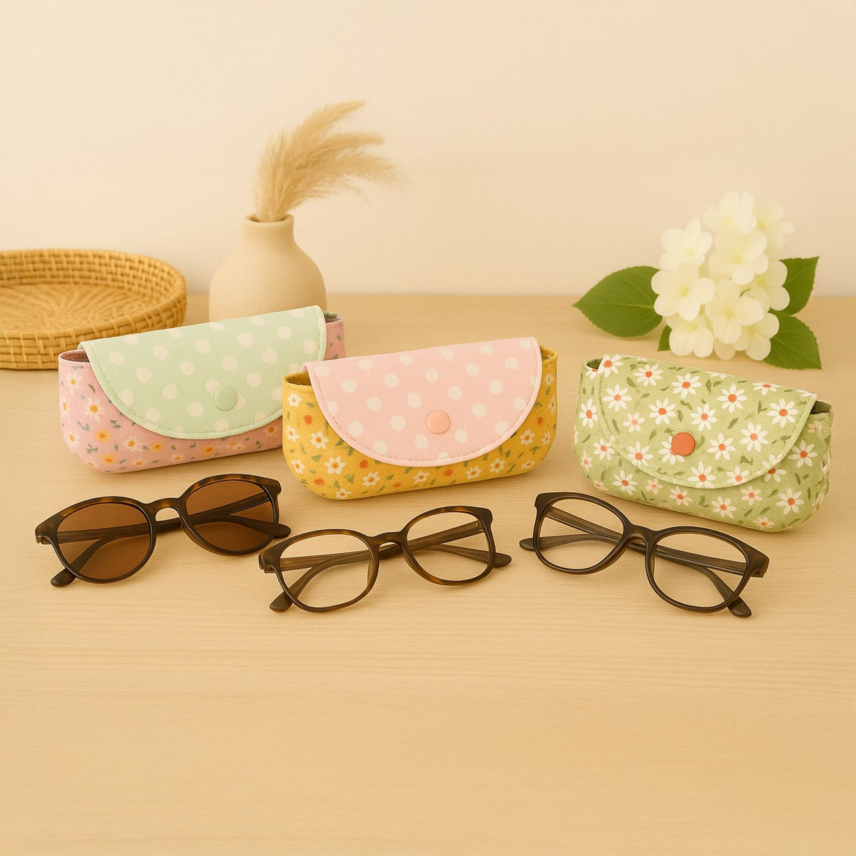 Glasses Case Pouch Sewing Pattern – DIY Fabric Sunglasses Cover Template - Hand Trendy