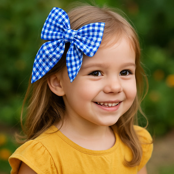 Gingham Check Bow Sewing Pattern PDF, DIY Fabric Hair Bow Pattern