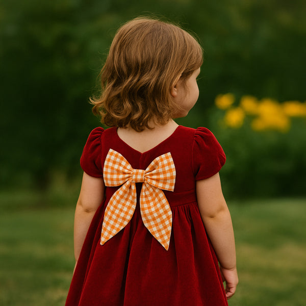 Gingham Check Bow Sewing Pattern PDF, DIY Fabric Hair Bow Pattern