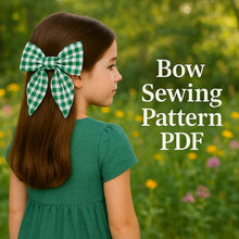 Gingham Check Bow Sewing Pattern PDF, DIY Fabric Hair Bow Pattern