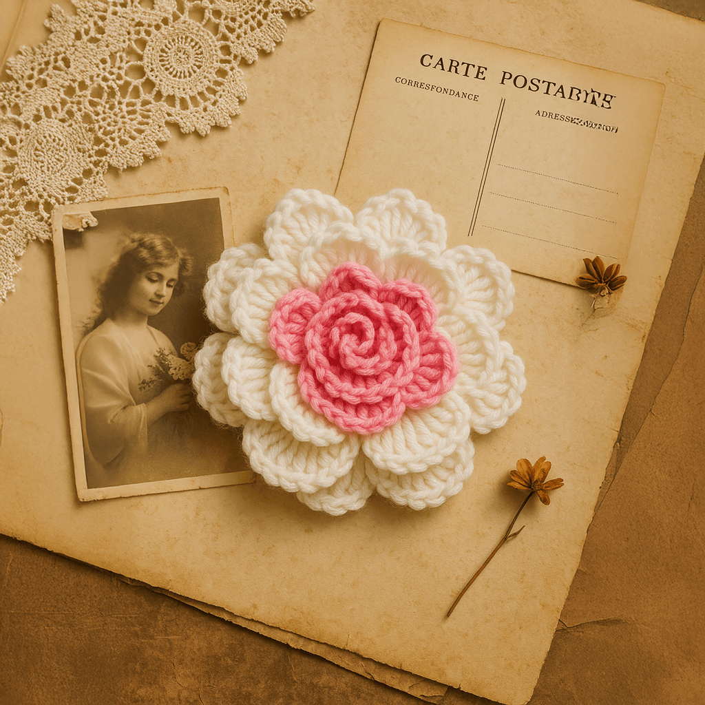 3D Multilayer Crochet Flower Pattern PDF, Textured Floral Applique - Hand Trendy
