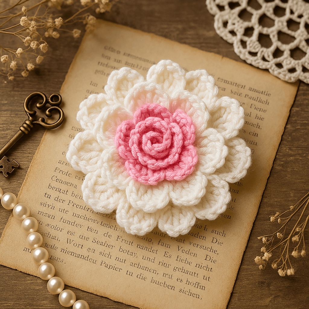 3D Multilayer Crochet Flower Pattern PDF, Textured Floral Applique - Hand Trendy