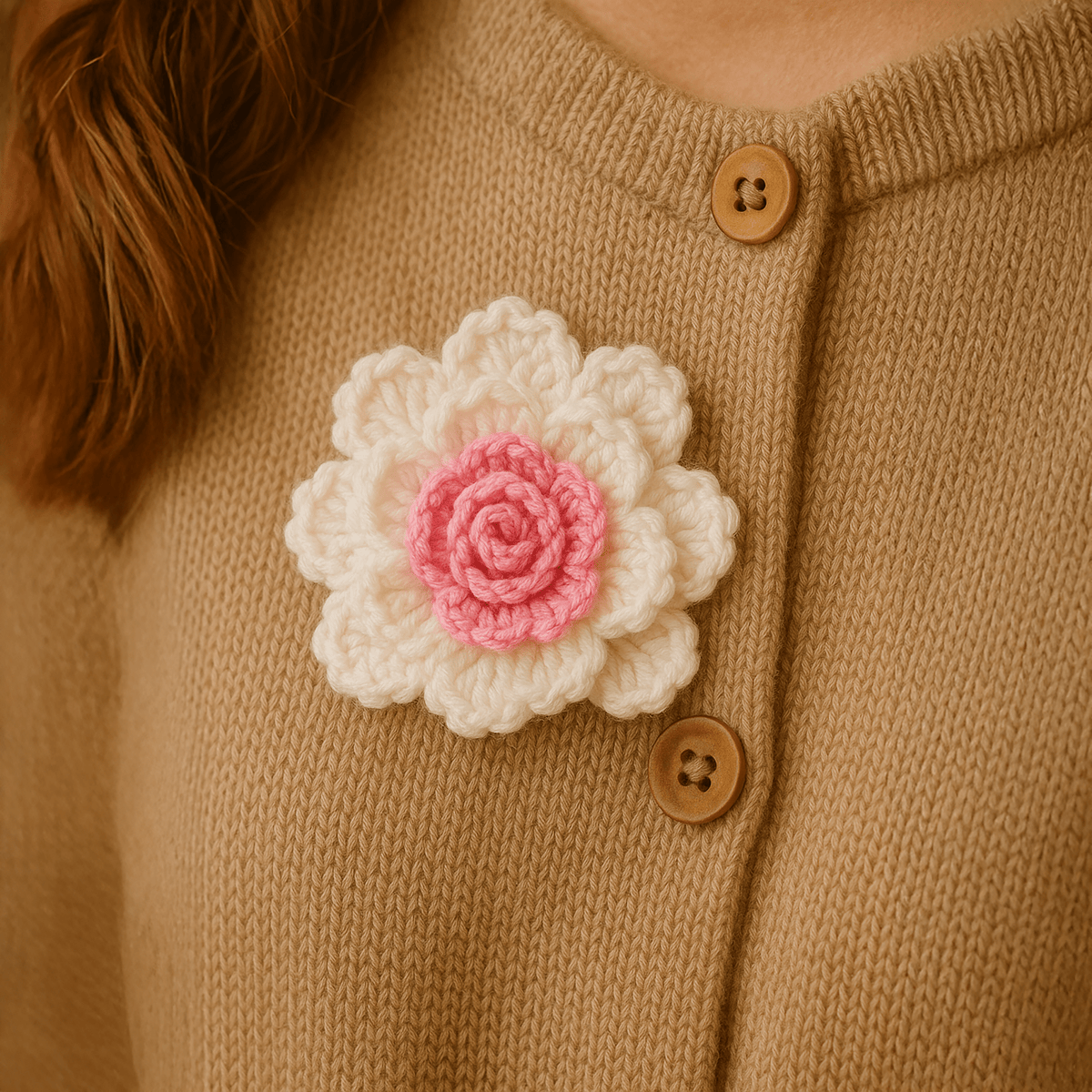 3D Multilayer Crochet Flower Pattern PDF, Textured Floral Applique - Hand Trendy