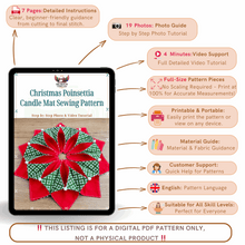 Christmas Poinsettia Candle Mat Sewing Pattern