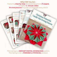 Christmas Poinsettia Candle Mat Sewing Pattern