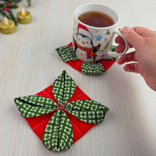 Christmas Fabric Coaster Sewing Pattern – Easy Quilted Mug Rug PDF Tutorial - Hand Trendy