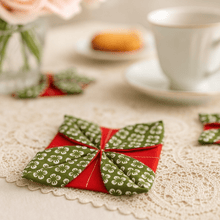 Christmas Fabric Coaster Sewing Pattern – Easy Quilted Mug Rug PDF Tutorial - Hand Trendy
