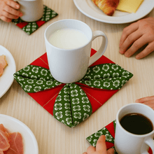 Christmas Fabric Coaster Sewing Pattern – Easy Quilted Mug Rug PDF Tutorial - Hand Trendy