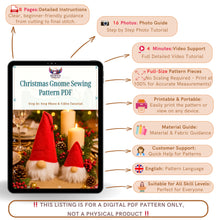 Christmas Gnome Sewing Pattern PDF – DIY Holiday Decoration, Scandinavian Tomte Gnome Plush